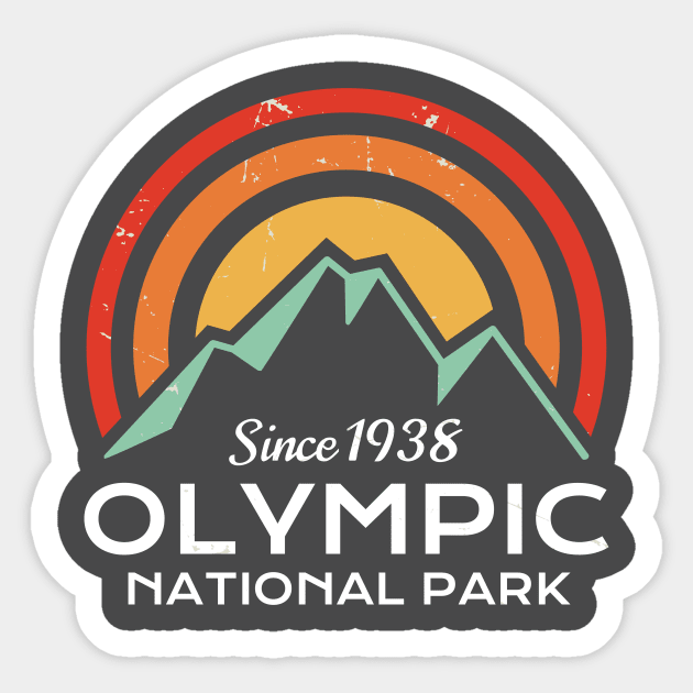 Olympic National Park Retro Sticker by roamfree